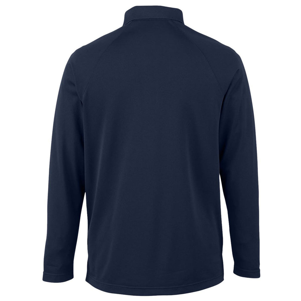 Harriton Men's Dark Navy Charge Snag and Soil Protect Long Sleeve Polo