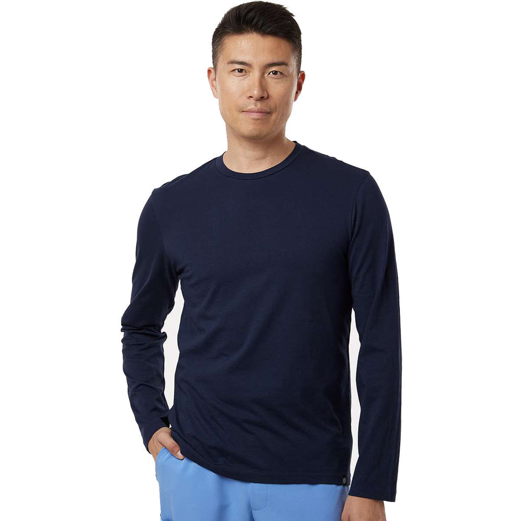 Jaanuu Men's Midnight Navy RegenX Cotton Underscrub Long Sleeve T-Shirt