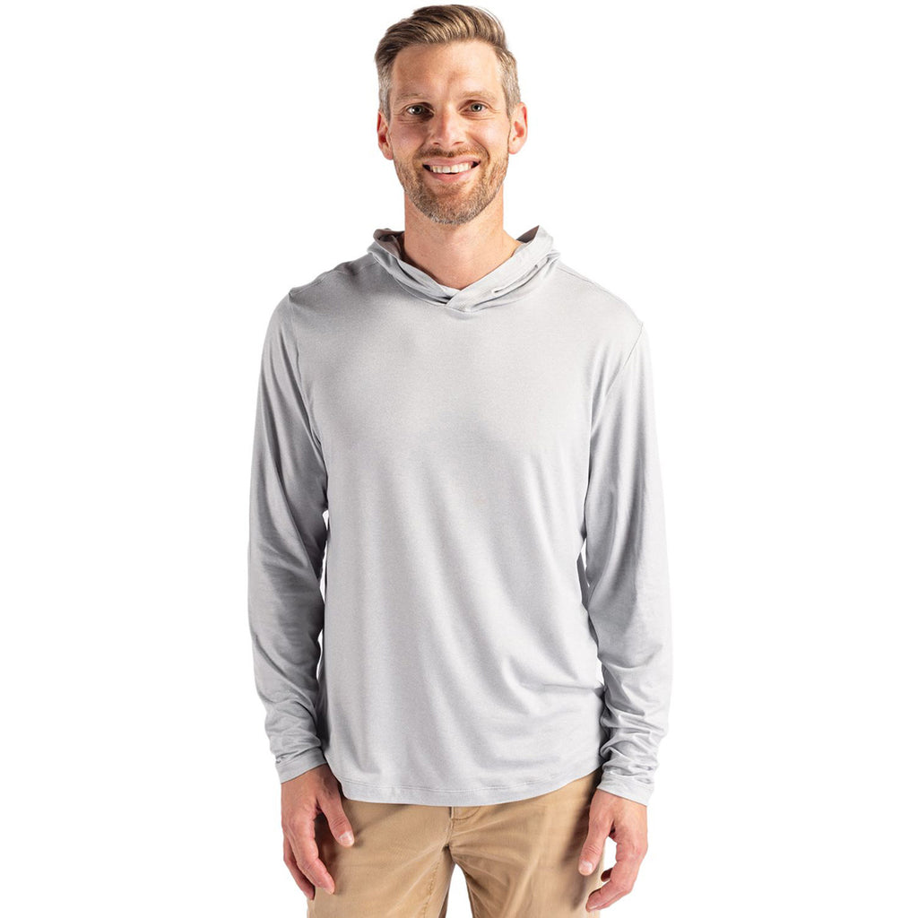 Cutter & Buck Men's Concrete Coastline Epic Comfort Eco Recycled Hooded Shirt