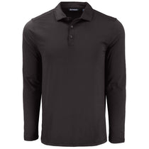 Cutter & Buck Men's Black Coastline Epic Comfort Recycled Long Sleeve Polo
