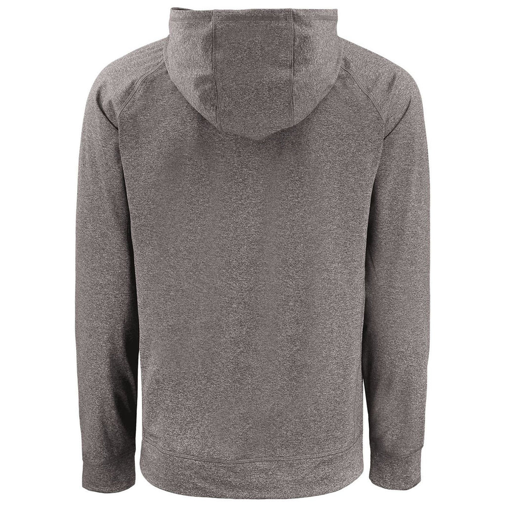 Cutter & Buck Men's Black Heather Adapt Knit Recycled Heathered Hooded Pullover