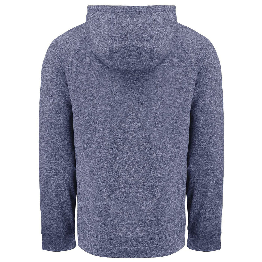 Cutter & Buck Men's Navy Blue Heather Adapt Knit Recycled Heathered Hooded Pullover