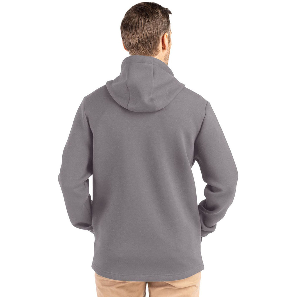 Cutter & Buck Men's Elemental Grey Roam Epic Comfort Recycled Full Zip Hooded Jacket