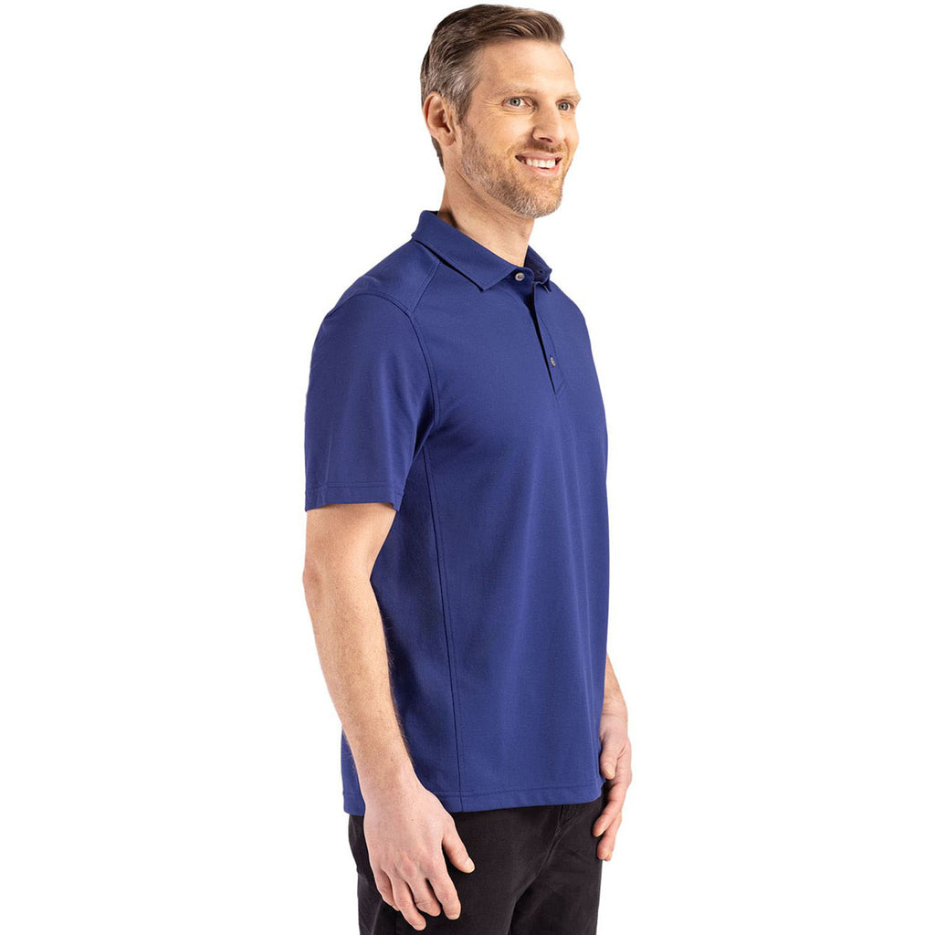 Cutter & Buck Men's Tour Blue Advantage Refresh Epic Confidence Recycled Tri-Blend Pique Polo