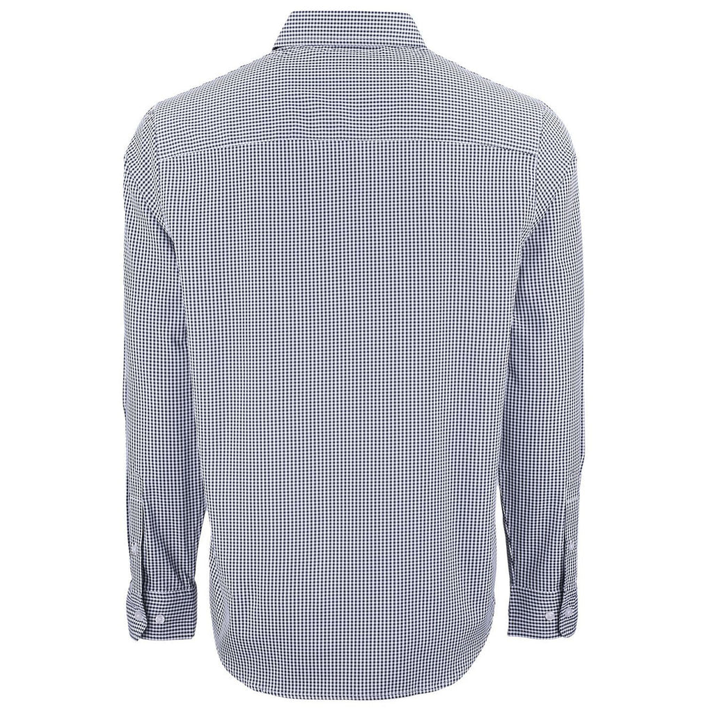 Cutter & Buck Men's Black/White Skyline Epic Confidence Recycled Gingham Long Sleeve Dress Shirt