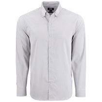 Cutter & Buck Men's Concrete/White Skyline Epic Confidence Recycled Gingham Long Sleeve Dress Shirt