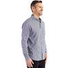 Cutter & Buck Men's Navy Blue/White Skyline Epic Confidence Recycled Gingham Long Sleeve Dress Shirt