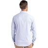 Cutter & Buck Men's Pale Blue/White Skyline Epic Confidence Recycled Pinstripe Long Sleeve Dress Shirt
