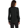 Mercer+Mettle Women's Deep Black Stretch Jersey Long Sleeve Blouson Top