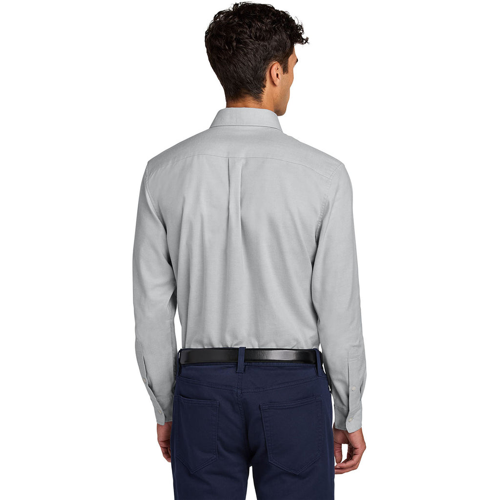 Mercer+Mettle Men's Gusty Grey Long Sleeve Modern Oxford Shirt