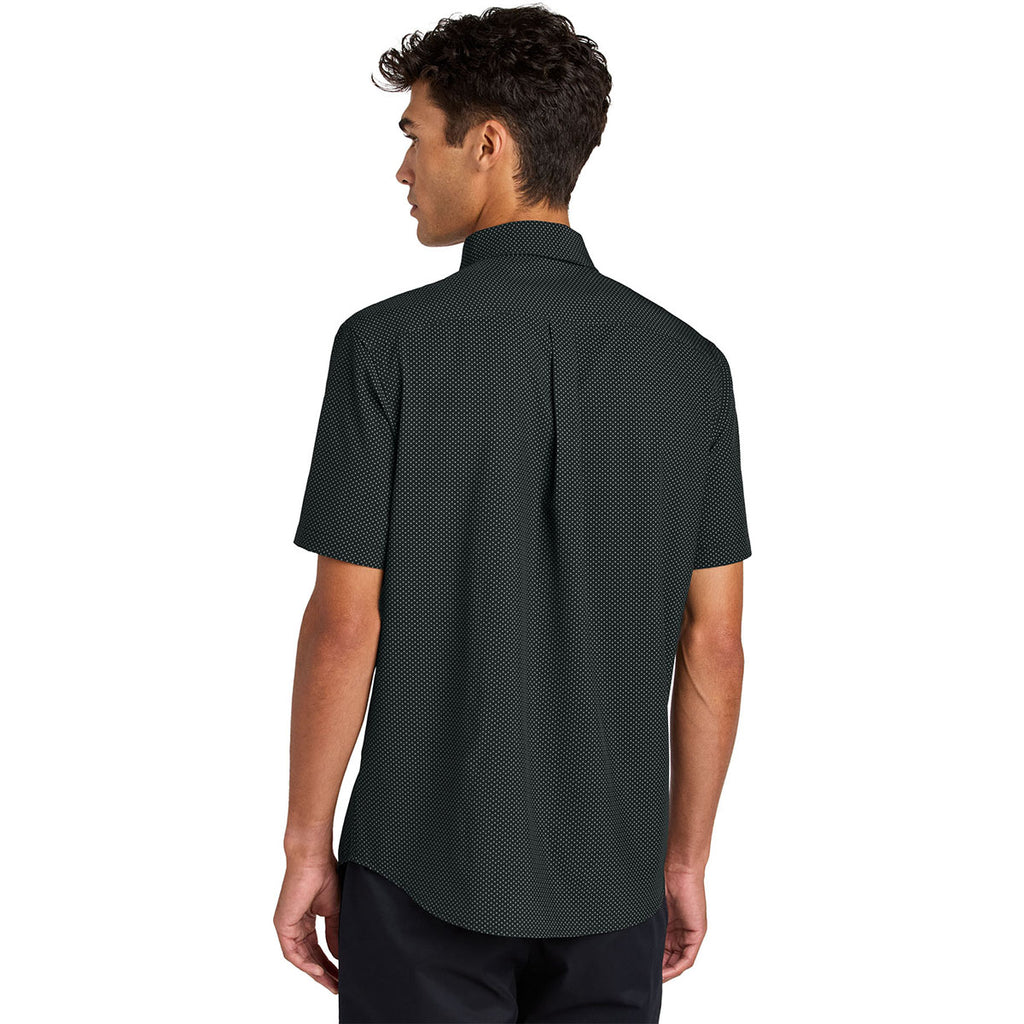 Mercer+Mettle Men's Deep Black Triangle Print Short Sleeve UV Capital Tech Shirt