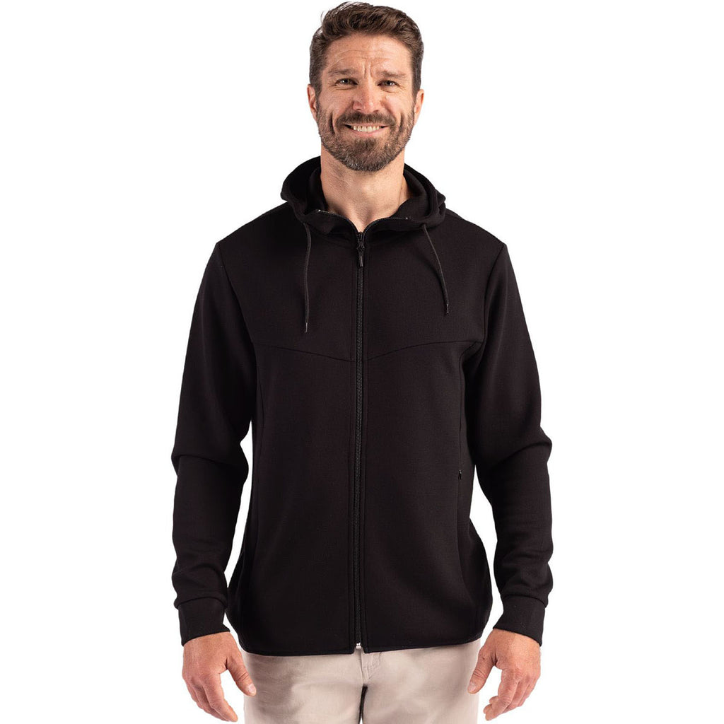 Clique Men's Black Haven Recycled Full Zip Hooded Sweatshirt