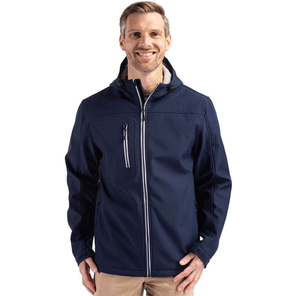 Clique Men's Dark Navy Telemark Eco Stretch Softshell Full Zip Hooded Jacket