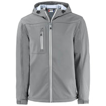 Clique Men's Pure Slate Telemark Eco Stretch Softshell Full Zip Hooded Jacket