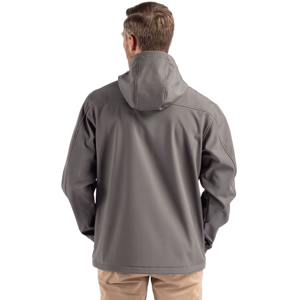 Clique Men's Pure Slate Telemark Eco Stretch Softshell Full Zip Hooded Jacket