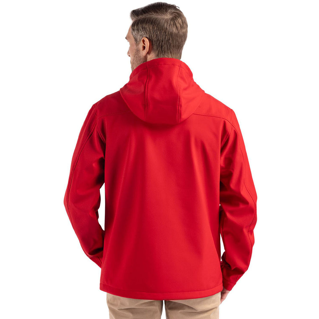 Clique Men's Red Telemark Eco Stretch Softshell Full Zip Hooded Jacket