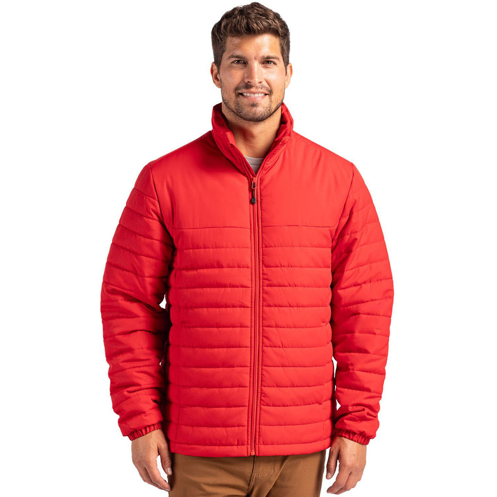 Clique Men's Red Elevation Eco Full Zip Puffer Jacket