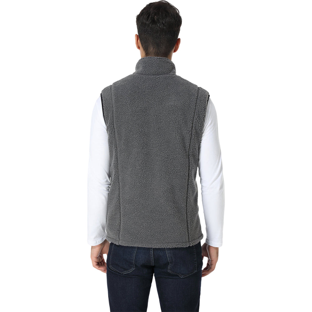 Ororo Men's Grey Heated Recycled Fleece Vest