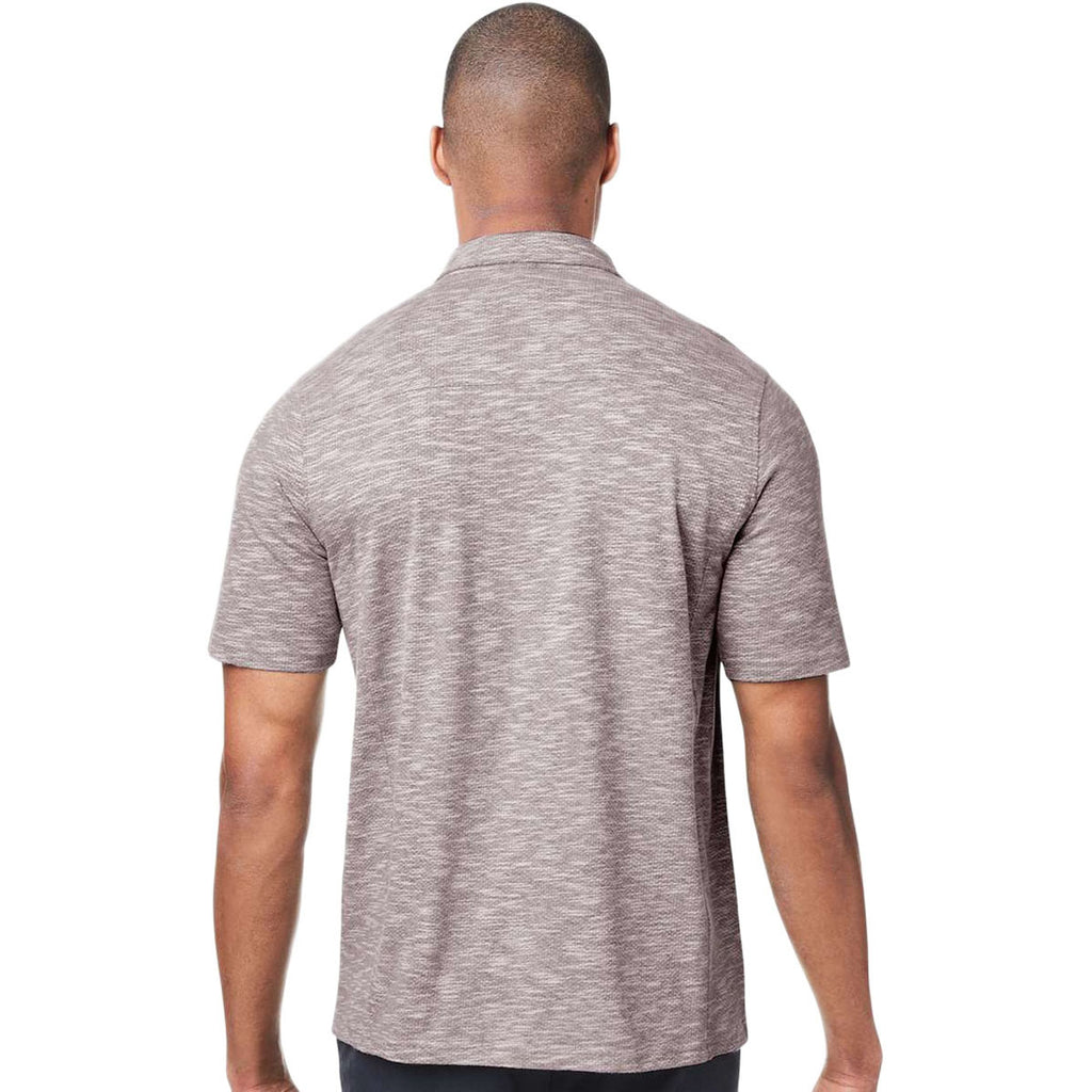 North End Men's Burgundy Heather Eclipse Jacquard Polo