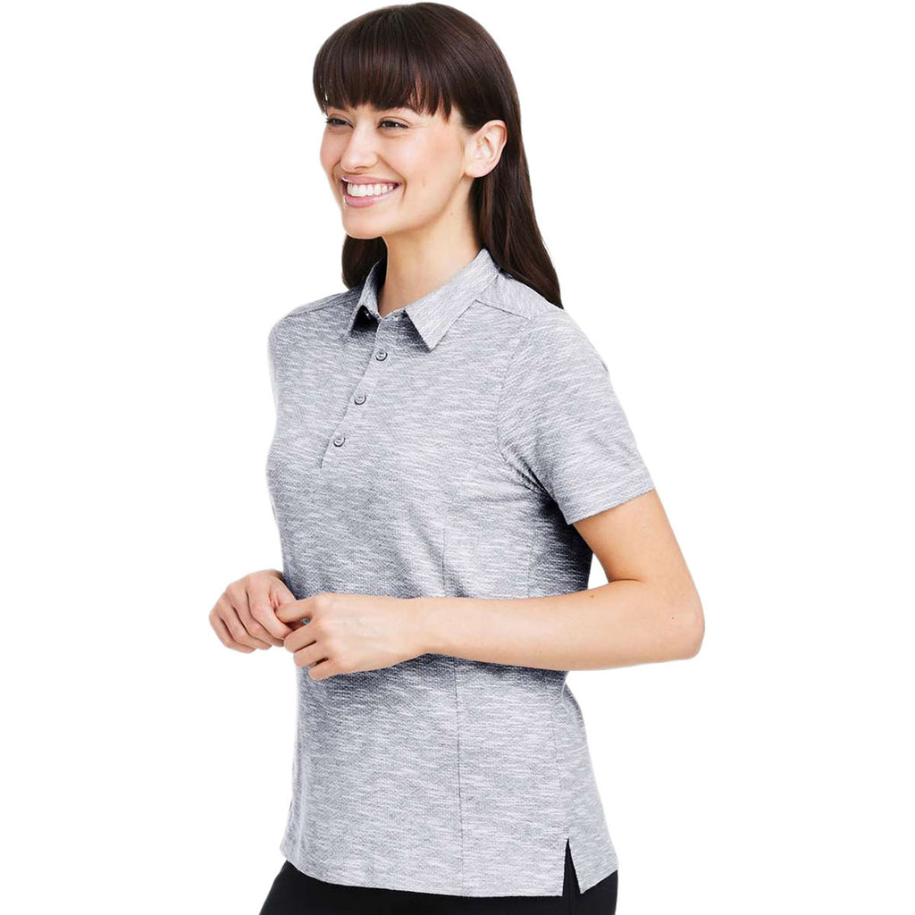 North End Women's Platinum Heather Eclipse Jacquard Polo