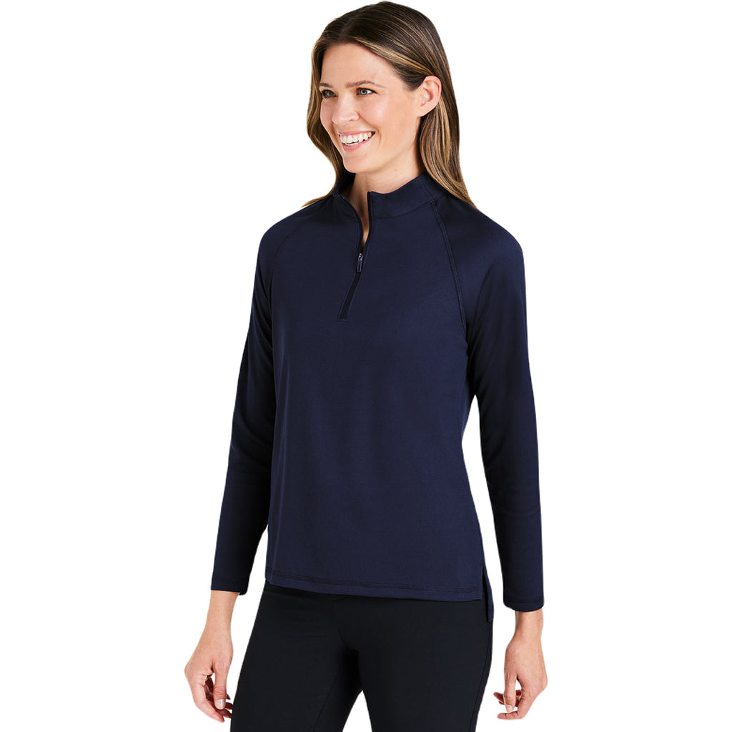 North End Women's Classic Navy Revive Coolcore Quarter Zip