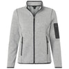 North End Women's Grey/White Jasper Full-Zip Fleece Jacket