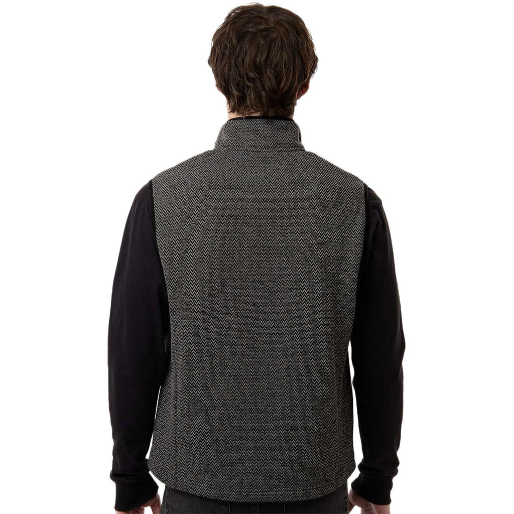 North End Men's Black/Grey Jasper Jacquard Fleece Vest