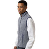 North End Men's Classic Navy/White Jasper Jacquard Fleece Vest