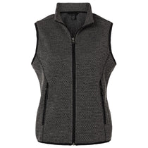 North End Women's Black/Grey Jasper Jacquard Fleece Vest