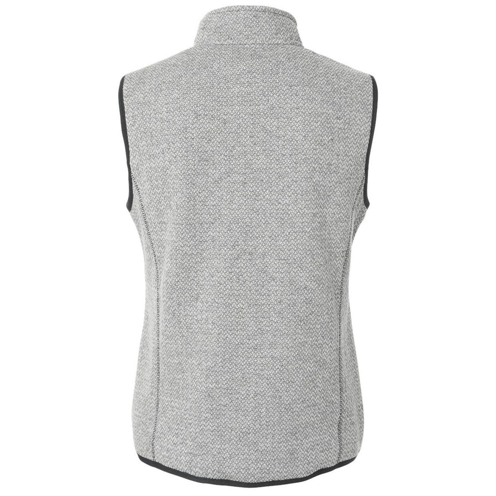 North End Women's Grey/White Jasper Jacquard Fleece Vest