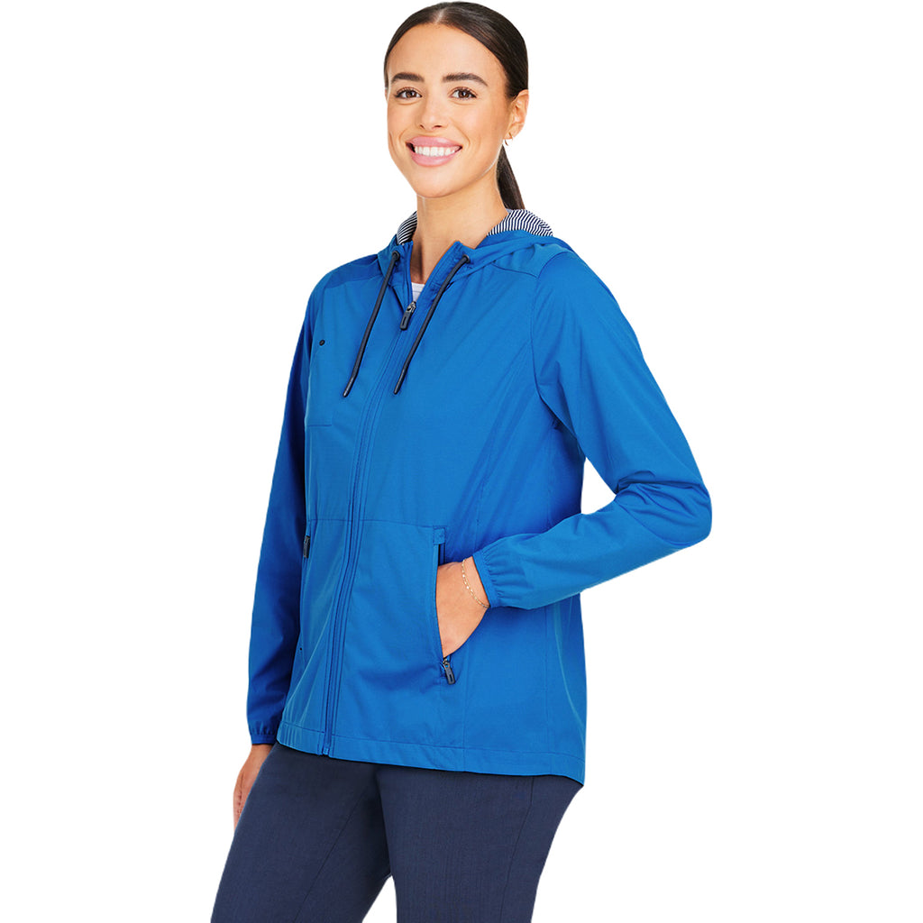 North End Women's Light Nautical Blue Heather Network Lightweight Jacket