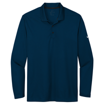 Nike Navy Dri-FIT Micro Pique 2.0 Long Sleeve Polo
