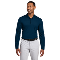 Nike Navy Dri-FIT Micro Pique 2.0 Long Sleeve Polo