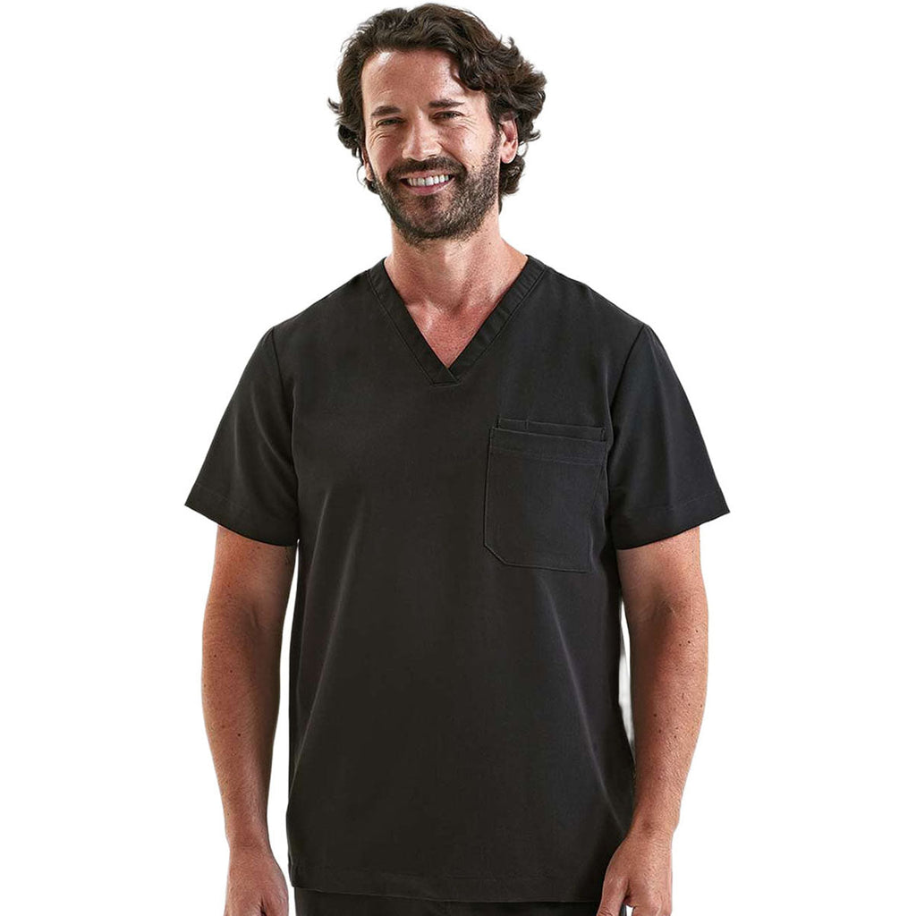 Onna Men's Black Limitless V-Neck Stretch Scrub Top