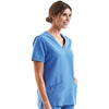 Onna Women's Ceil Blue Invisible V-Neck Stretch Scrub Top