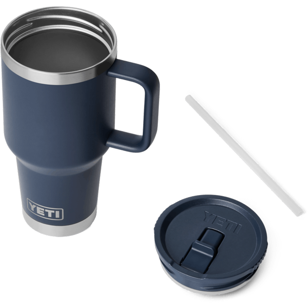 YETI Navy Rambler 30 oz Travel Straw Mug with Color-Matched Straw Lid