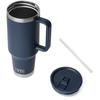 YETI Navy Rambler 40 oz Travel Straw Mug with Color-Matched Straw Lid