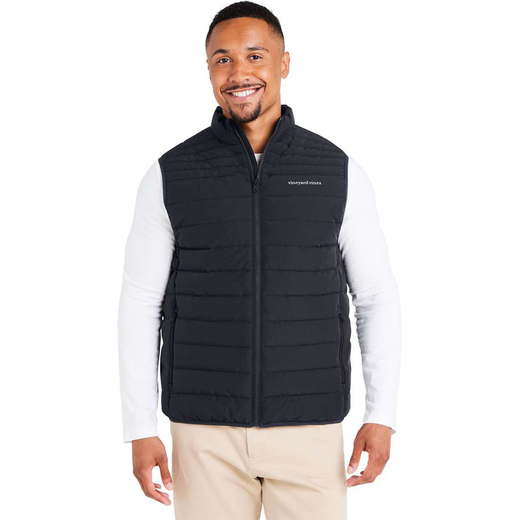 Vineyard Vines Men's Jet Black Mountain Weekend Puffer Vest