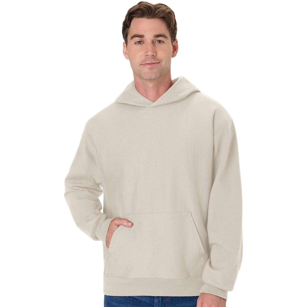 Hanes Unisex Sand Beefy Sweats Premium Heavyweight Hooded Sweatshirt