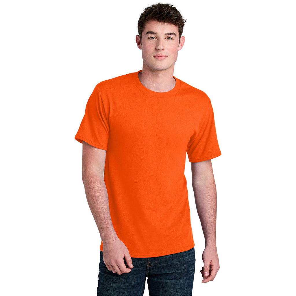 Port & Company Men's Safety Orange Core Blend Recycled Tee