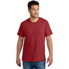 Port & Company Unisex Team Cardinal Heather CVC Tee