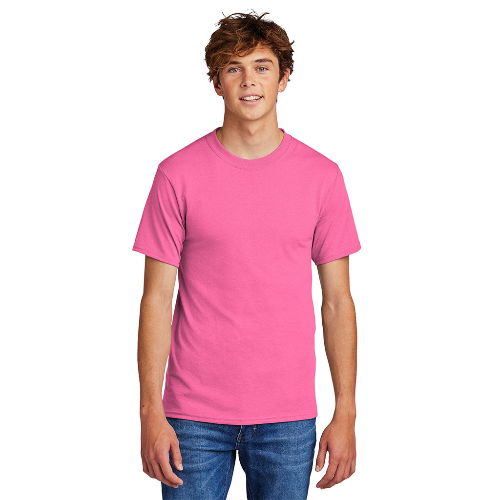 Port & Company Men's Neon Pink Core Blend Tee