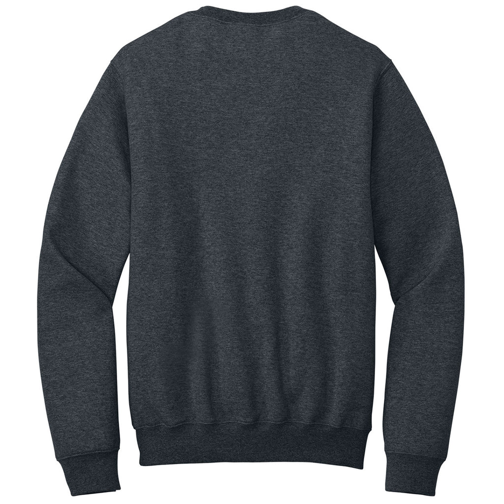 Port & Company Unisex Dark Heather Grey Core Fleece Crewneck Pocket Sweatshirt