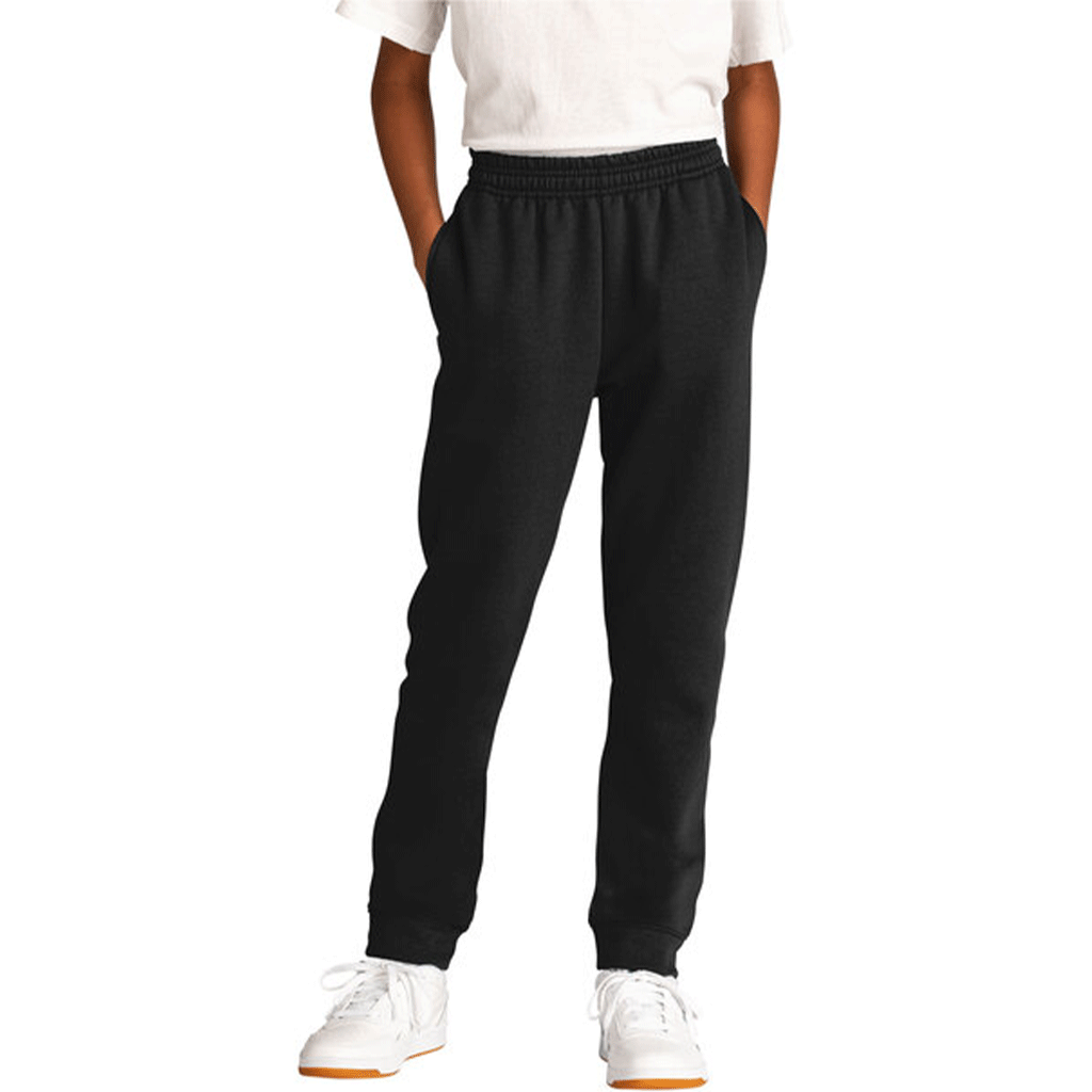 Port & Company Youth Jet Black Core Fleece Jogger