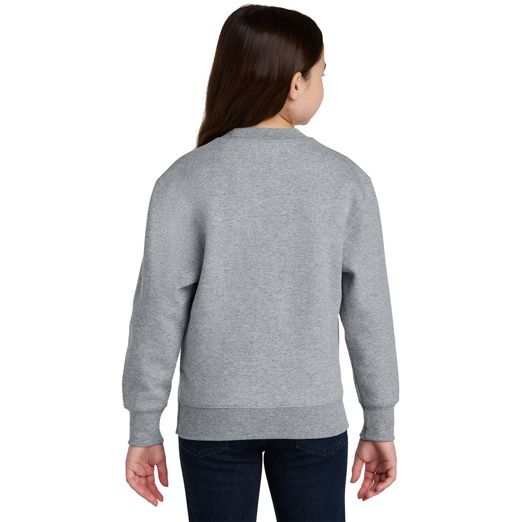 Port & Company Youth Athletic Heather Core Fleece Crewneck Pocket Sweatshirt