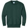 Port & Company Youth Dark Green Core Fleece Crewneck Pocket Sweatshirt