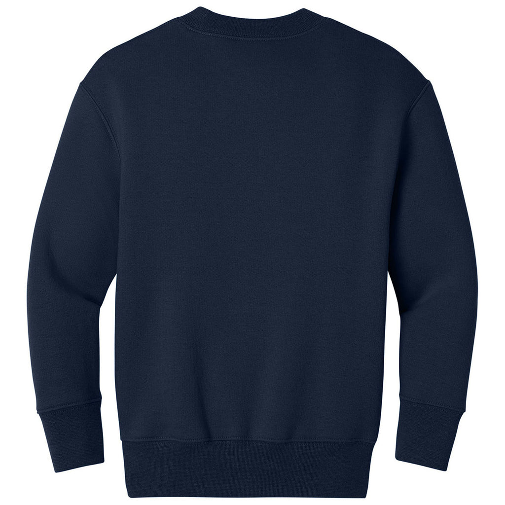 Port & Company Youth True Navy Core Fleece Crewneck Pocket Sweatshirt