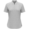 Perry Ellis Women's White Grey Heather Double Knit Polo