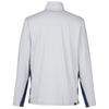 Puma Golf Men's Navy Blazer/Bright White Mesa Stripe Quarter-Zip