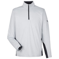 Puma Golf Men's Puma Black/Bright White Mesa Stripe Quarter-Zip